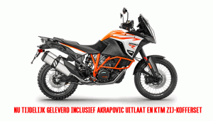 KTM-1290-Super-adventure-R-witNu tijdelijk geleverd inclusief Akrapovic uitlaat en KTM zij-kofferset