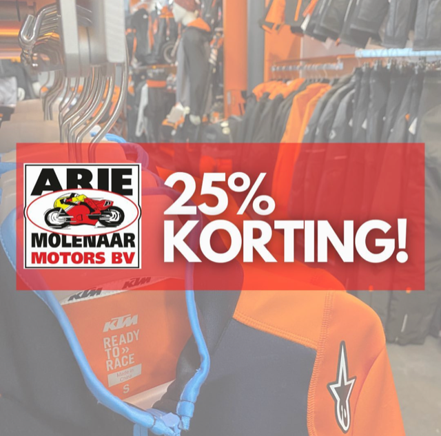 KTM 25% korting KTM 25% korting